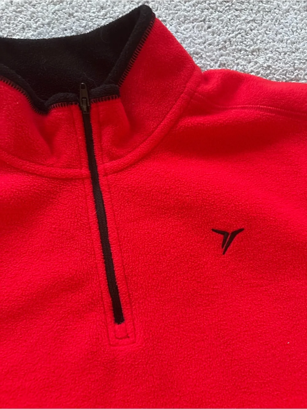 Old Navy Kids Red Quarter-Zip Fleece with Black Trim